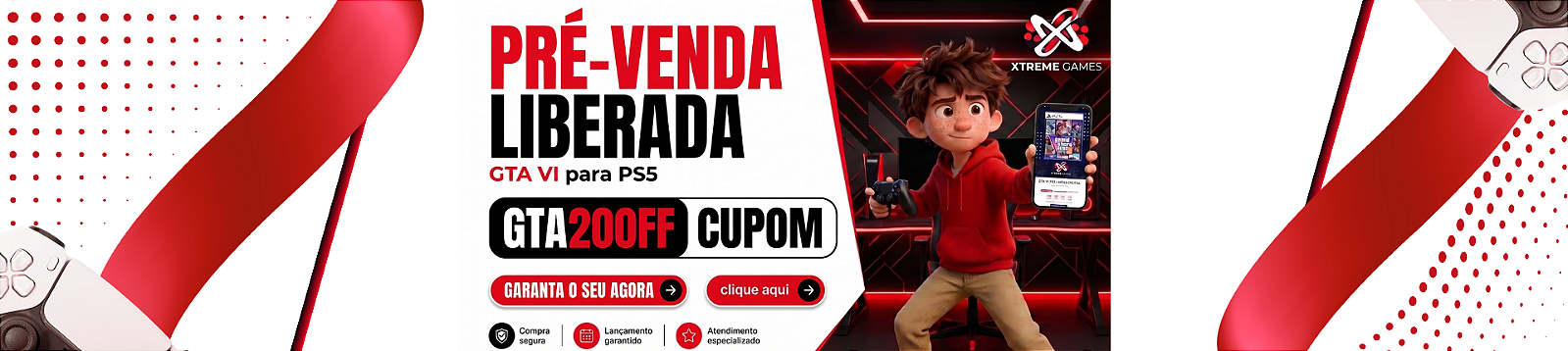 Pré-venda liberada GTA VI para PS5. Cupom GTA200FF